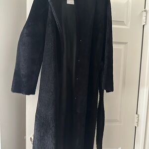 Chic Black Shearling Coat